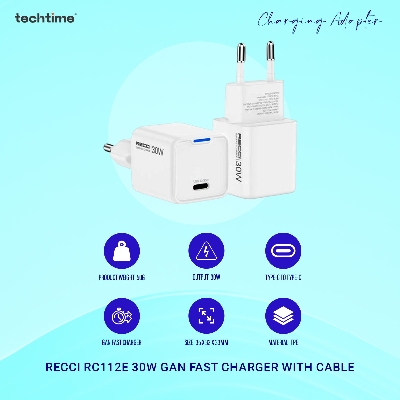 Picture of Recci RC112E 30W GaN fast charger with cable