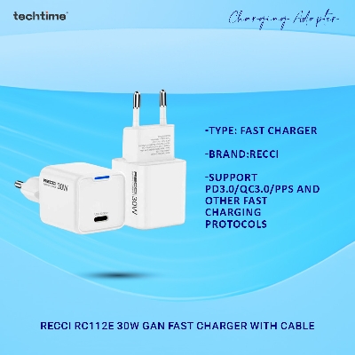 Picture of Recci RC112E 30W GaN fast charger with cable