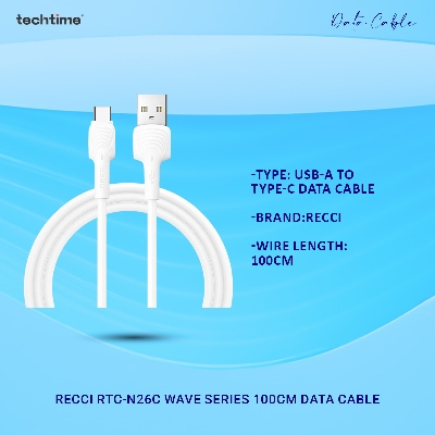 Picture of Recci RTC-N26C Wave Series 100cm Data Cable, USB-A to Type-C