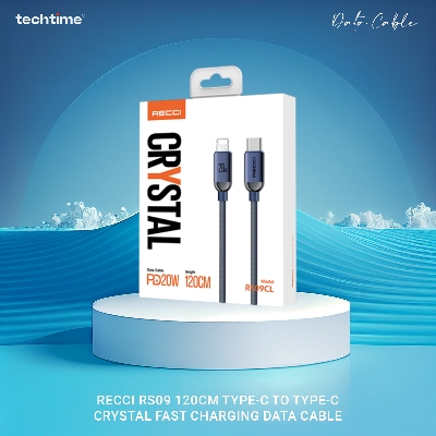Picture of Recci RS09 120cm Type-C To Type-C Crystal Fast Charging Data Cable