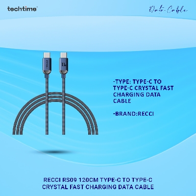 Picture of Recci RS09 120cm Type-C To Type-C Crystal Fast Charging Data Cable