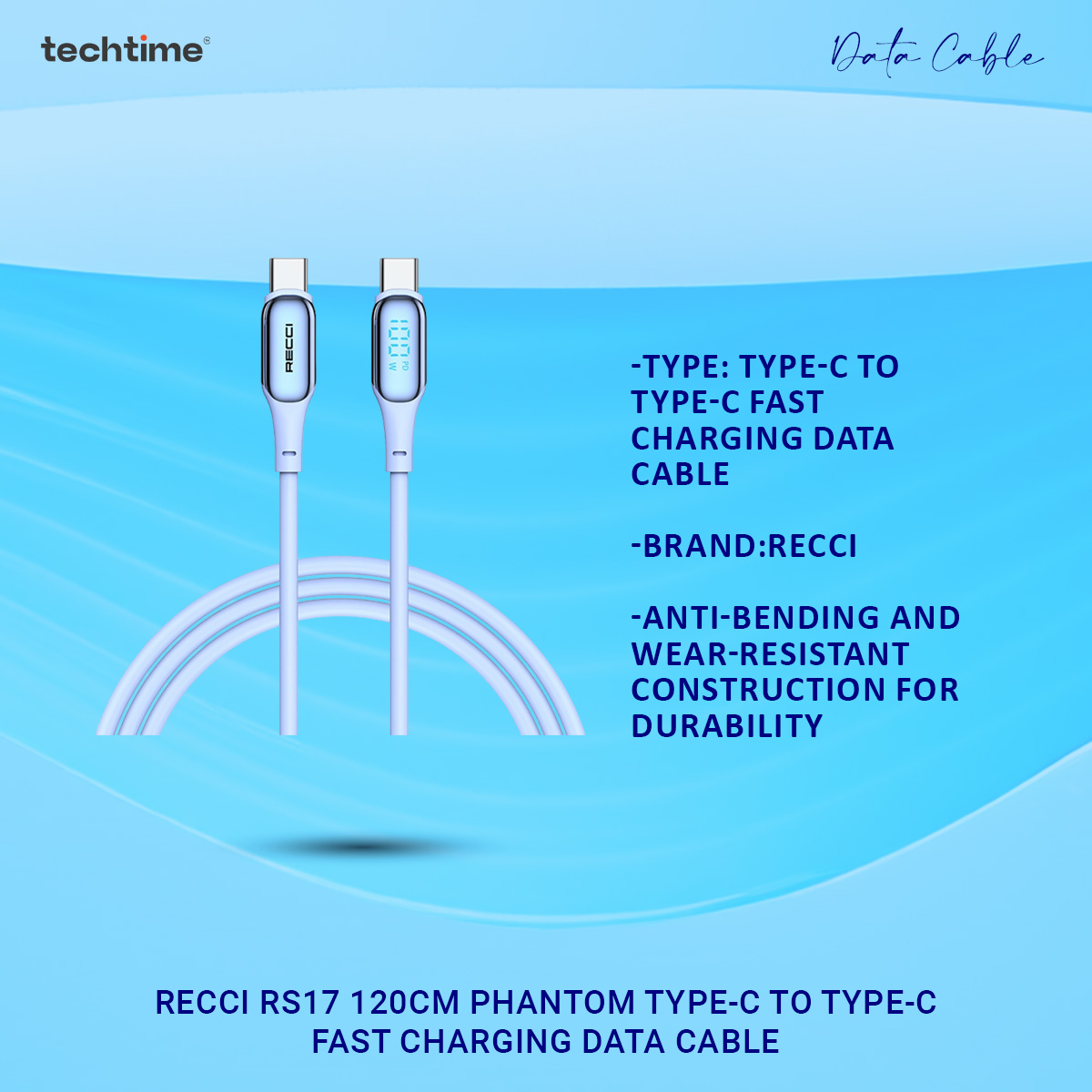 Picture of Recci RS17 120cm Phantom Type-C To Type-C Fast Charging Data Cable