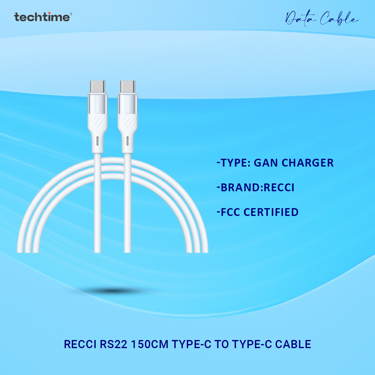 Picture of Recci RS22 150cm Type-C To Type-C Extraordinary Series Quick Charging Silicone Data Cable