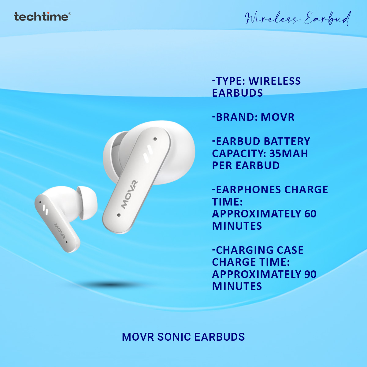 Picture of MOVR Sonic Earbuds, 13mm Driver, Dual Mic ANC