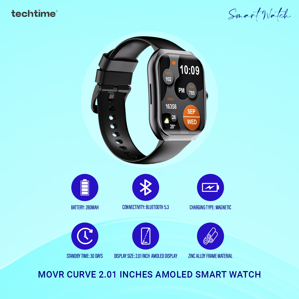 Picture of MOVR Curve, IP67 Waterproof, 2.01 inches AMOLED Always on Display