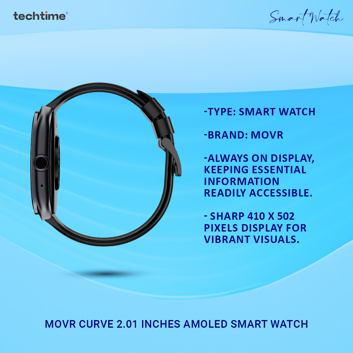 Picture of MOVR Curve, IP67 Waterproof, 2.01 inches AMOLED Always on Display