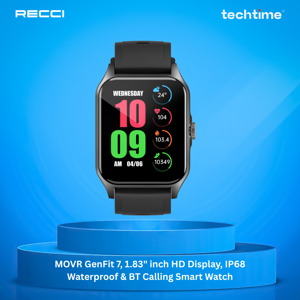 Picture of MOVR GenFit 7 Rose Gold, 1.83" inch HD Display, IP68 Waterproof & BT Calling Smart Watch