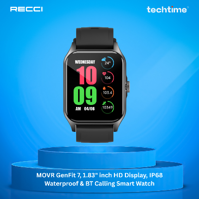 Picture of MOVR GenFit 7 Rose Gold, 1.83" inch HD Display, IP68 Waterproof & BT Calling Smart Watch