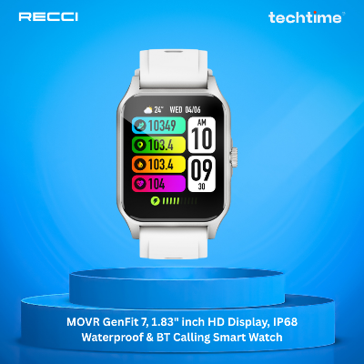 Picture of MOVR GenFit 7 Rose Gold, 1.83" inch HD Display, IP68 Waterproof & BT Calling Smart Watch