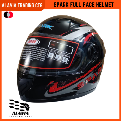 Spark Full Face Motorcycle Helmet for Men & Women – Stylish ABS Shell, Comfortable Inner Padding, Quick Release & Breathable Design (স্পার্ক বাইক হেলমেট)