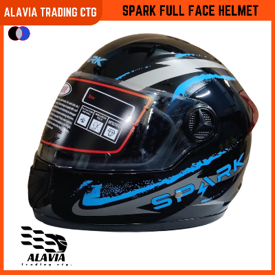 Spark Full Face Motorcycle Helmet for Men & Women – Stylish ABS Shell, Comfortable Inner Padding, Quick Release & Breathable Design (স্পার্ক বাইক হেলমেট)