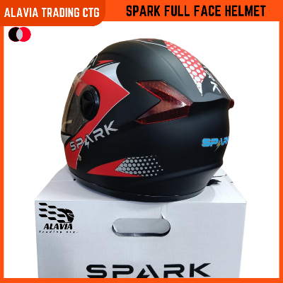 Spark Full Face Motorcycle Helmet for Men & Women – Stylish ABS Shell, Comfortable Inner Padding, Quick Release & Breathable Design (স্পার্ক বাইক হেলমেট)