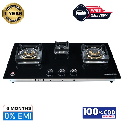 Buy RFL BUILT IN GLS LPG/Cylinder HOB LUMINA 3 BURNER with Flame failure Device Online at Best Price