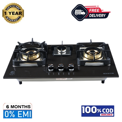 Buy RFL BUILT IN CERAMIC LPG HOB ROCK 3 BURNER- Tampered Glass and Ceramic Panel and Flame failure Device Online at Best Price