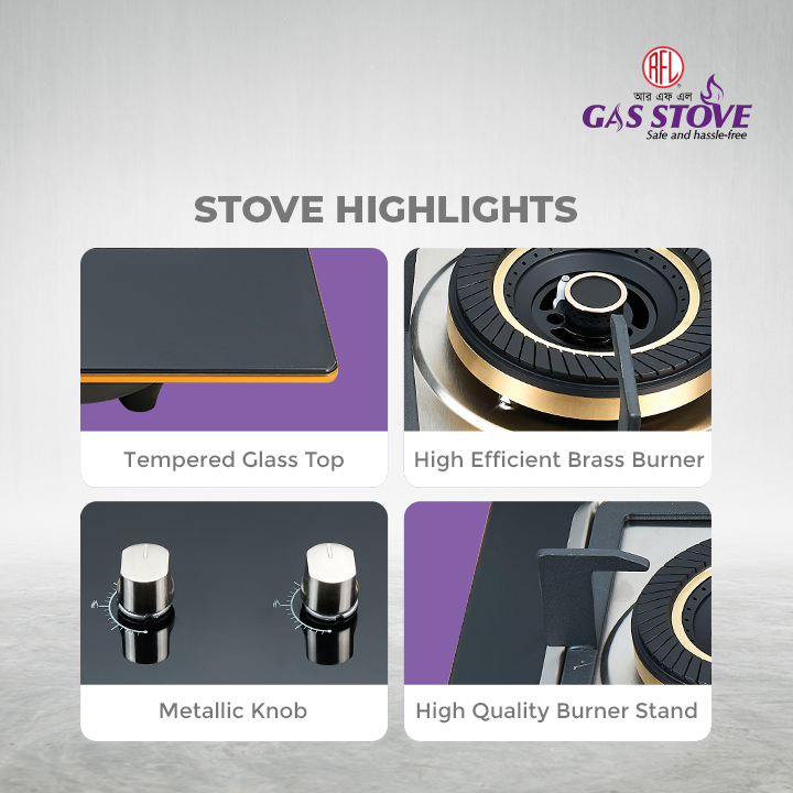 Picture of RFL Double Built In Glass Hob/Gas Stoves/Gas Burner Marigold (Natural Gas)