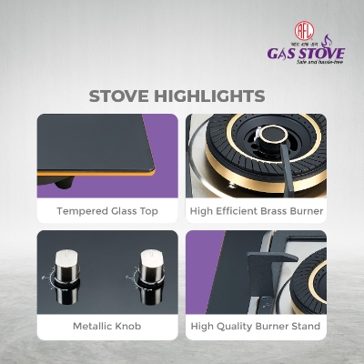 Picture of RFL Double Built In Glass Hob/Gas Stoves/Gas Burner Marigold (Natural Gas)