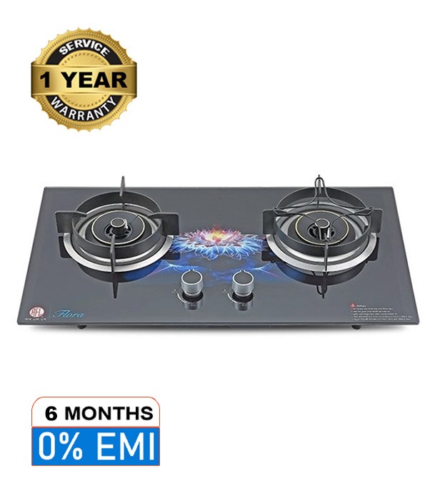 Buy RFL Built In HOB Double Gas Stove FLORA NG online at Best Price	