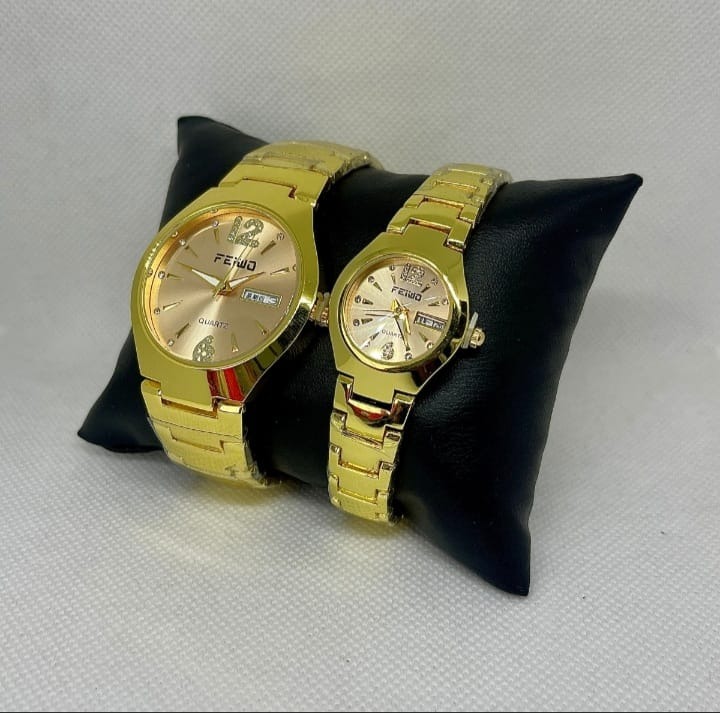 Picture of Feiwo Golden Stainsles Steel Couple watch