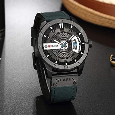 Picture of Curren 8301 - Blue Leather Analog Watch for Men