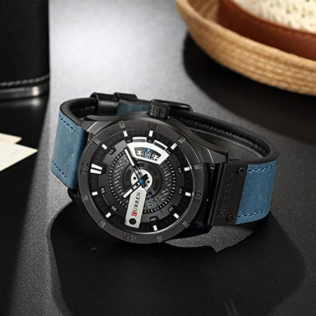 Picture of Curren 8301 - Blue Leather Analog Watch for Men