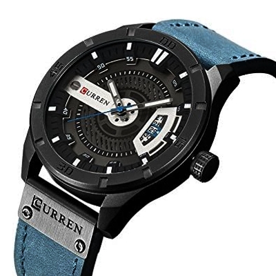 Picture of Curren 8301 - Blue Leather Analog Watch for Men