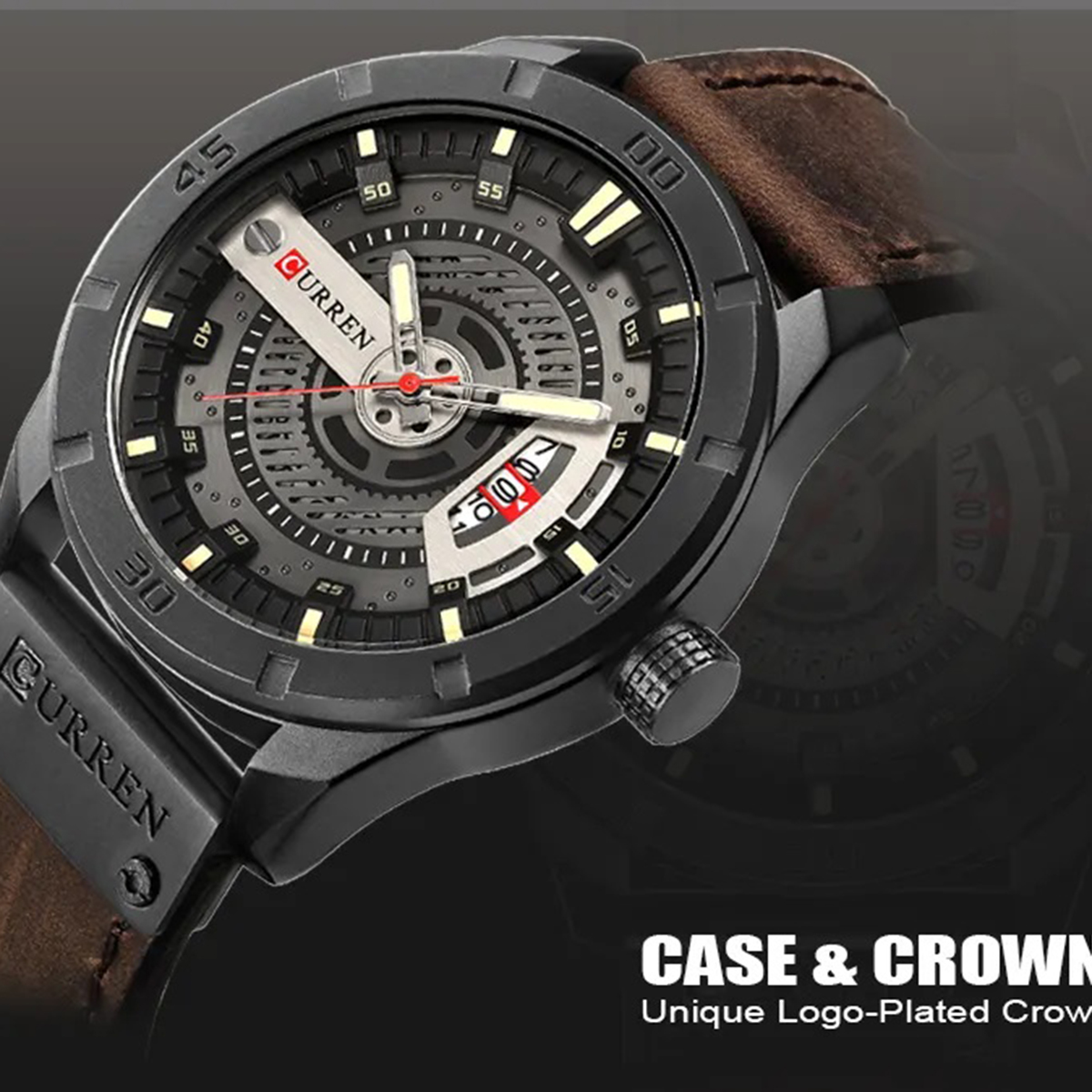 Picture of Curren 8301 - Chocolate Leather Analog Watch for Men