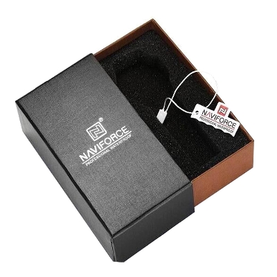 Picture of NAVIFORCE NF9142L Black PU Leather Chronograph Watch For Men - Black & Red