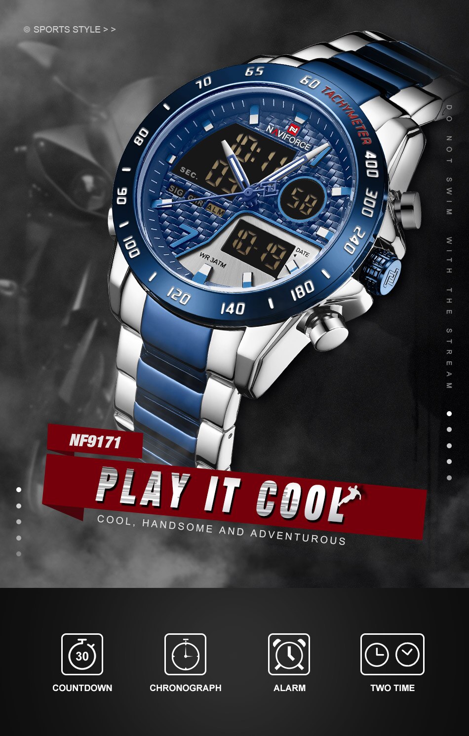 Picture of Naviforce Nf9171 Two-Tone Stainless Steel Wrist Watch  for Men