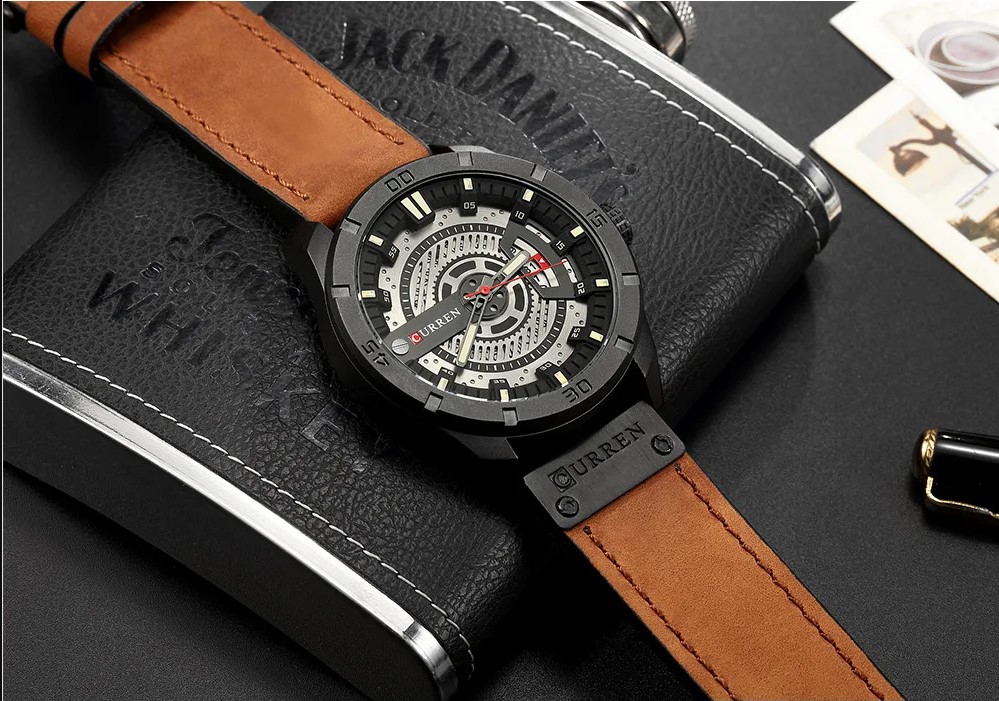 Picture of Curren 8301L - Brown Leather Analog Watch for Men