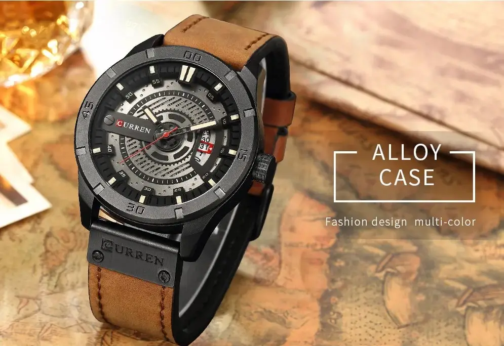 Picture of Curren 8301L - Brown Leather Analog Watch for Men