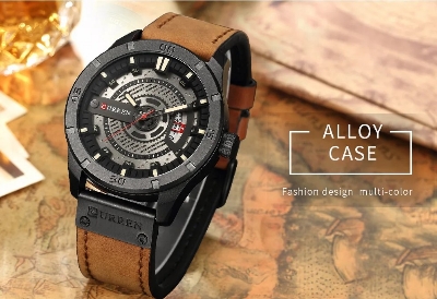 Picture of Curren 8301L - Brown Leather Analog Watch for Men