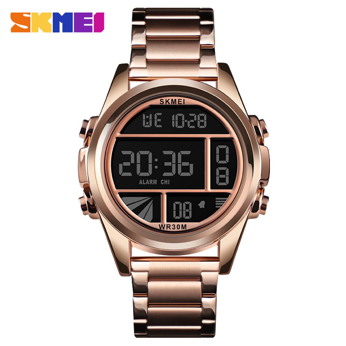 Picture of SKMEI 1448 RoseGold Stainless Steel Digital Watch For Men - RoseGold