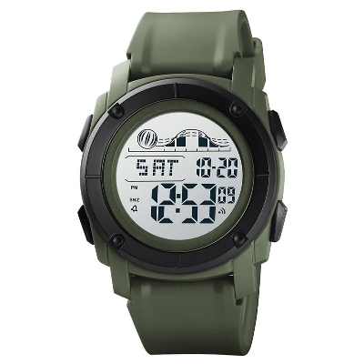 Picture of SKMEI SK1576L Army Green PU Digital Watch For Unisex - Army Green