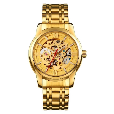 Picture of SKMEI 9222 Golden Stainless Steel Automatic Watch For Men - Golden
