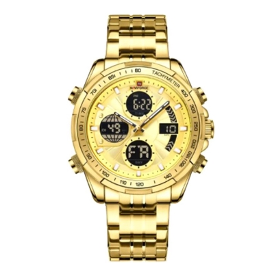 Picture of NAVIFORCE NF9197M Golden Stainless Steel Dual Time Watch For Men - Golden