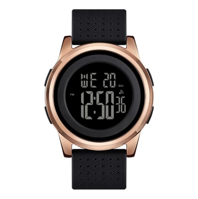 Picture of SKMEI 1502 Black PU Digital Watch For Unisex - RoseGold & Black