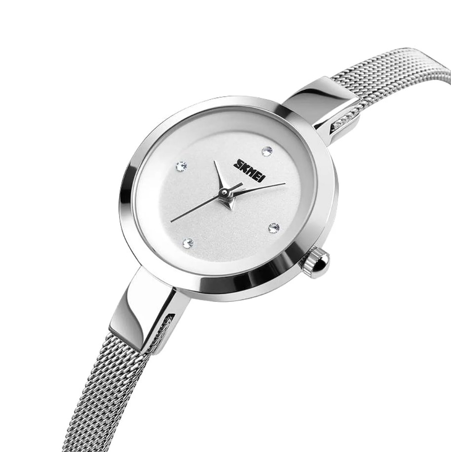 Picture of SKMEI 1390 Stainless Steel Analog Watch For Women - White & Silver