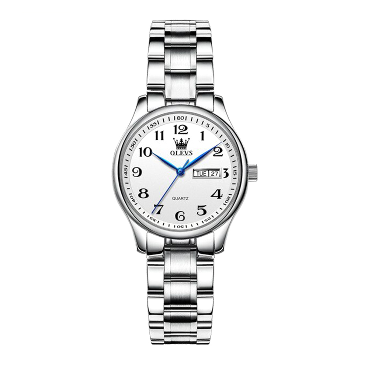 Picture of OLEVS 5567 Silver Stainless Steel Analog Watch For Women - White & Silver
