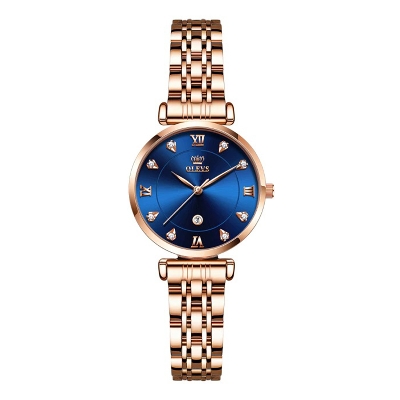 Picture of OLVES 5866 RoseGold Stainless Steel Analog Wrist Watch For Women - Royal Blue & RoseGold