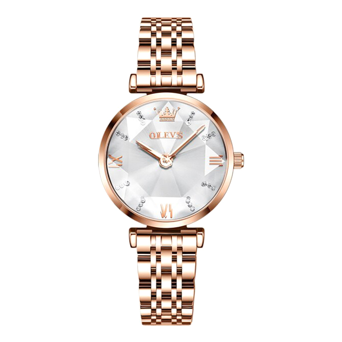 Picture of OLEVS 6642 RoseGold Stainless Steel Luxury Watch For Women - White & RoseGold