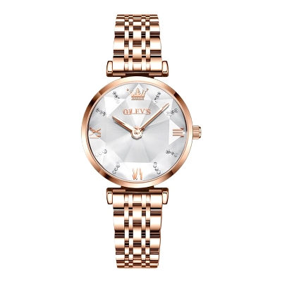 Picture of OLEVS 6642 RoseGold Stainless Steel Luxury Watch For Women - White & RoseGold
