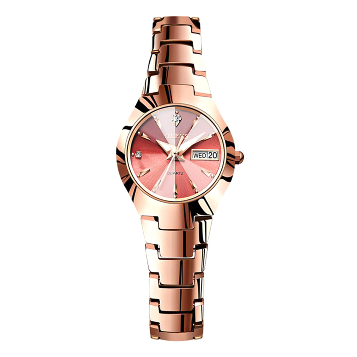 Picture of OLEVS 8697 RoseGold Tungsten Steel Analog Luxury Watch For Women - RoseGold