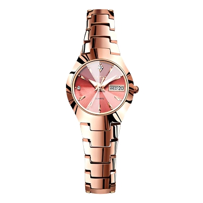 Picture of OLEVS 8697 RoseGold Tungsten Steel Analog Luxury Watch For Women - RoseGold