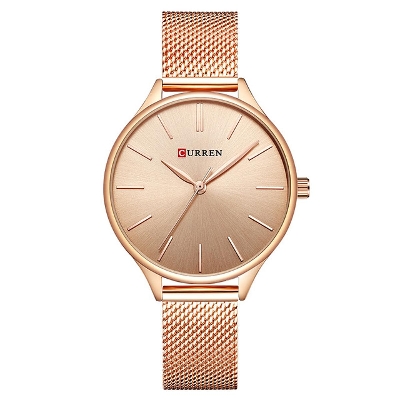 Picture of CURREN 9024S RoseGold Mesh Stainless Steel Analog Watch For Women - RoseGold