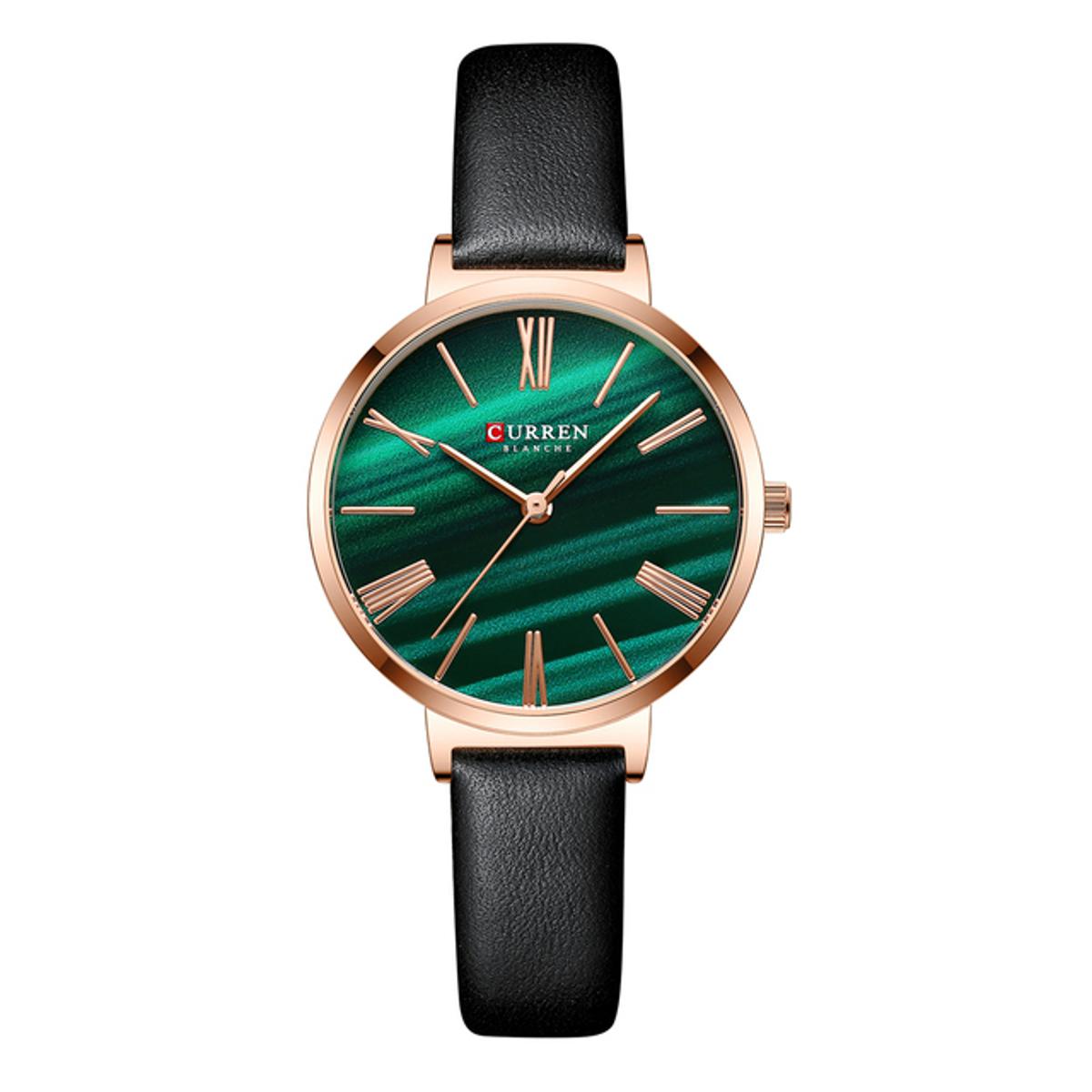 Picture of CURREN 9076L Black PU Leather Analog Watch For Women - RoseGold & Black