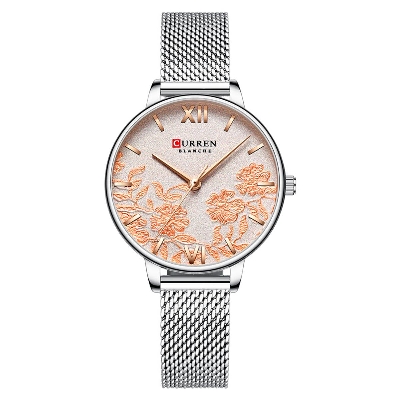 Picture of CURREN 9065 Silver Mesh Stainless Steel Analog Watch For Women - Silver