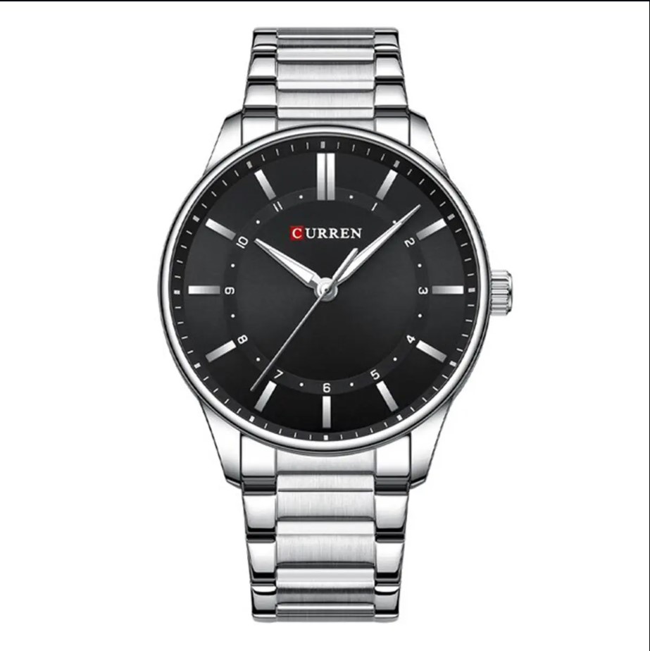 Picture of CURREN C8430 Silver Stainless Steel Analog Watch For Men - Black & Silver