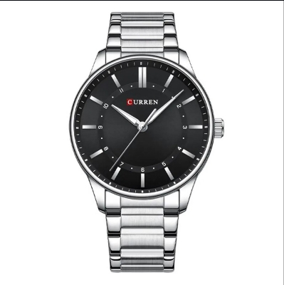 Picture of CURREN C8430 Silver Stainless Steel Analog Watch For Men - Black & Silver