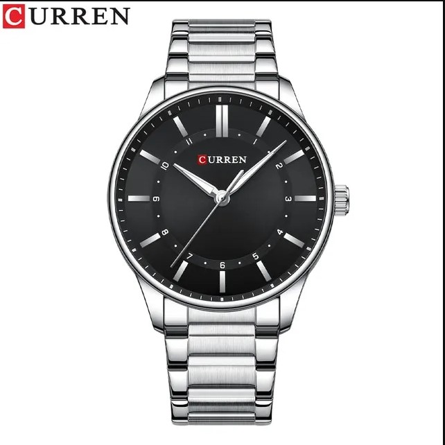 Picture of CURREN C8430 Silver Stainless Steel Analog Watch For Men - Black & Silver