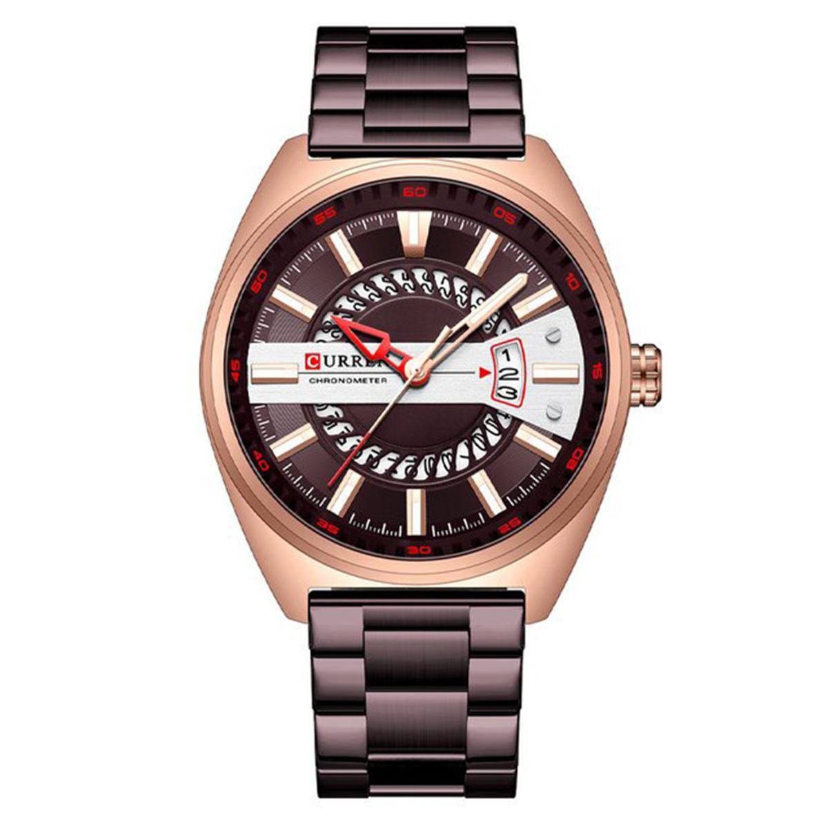 Picture of CURREN C8403M Bronze Stainless Steel Analog Watch For Men - RoseGold & Bronze